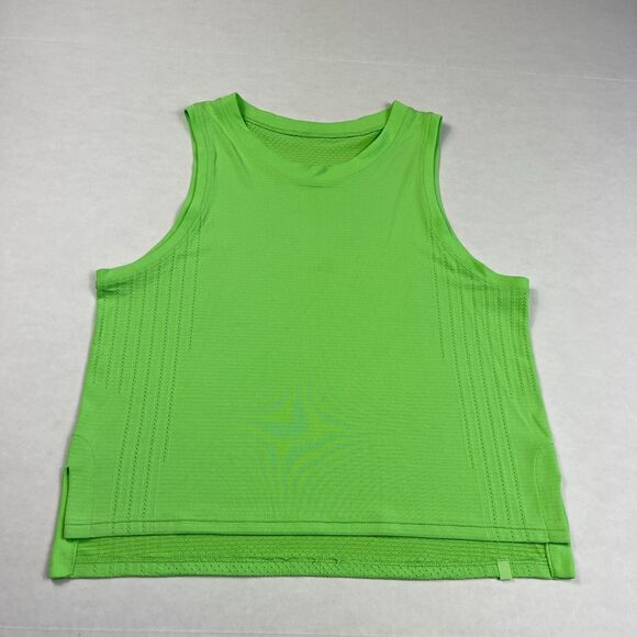 Lululemon Swiftly Tech Cropped Tank Top Sleeveless Neon Green Seamless Size 4 - Picture 1 of 10